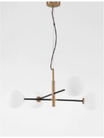 Lustra Nova Luce Vitra, culoare auriu satinat/negru mat, led G9 4x5W, cod 9143304 - imagine 3