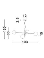 Lustra Nova Luce Vitra, culoare auriu satinat/negru mat, led G9 4x5W, cod 9143304 - imagine 7