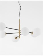Lustra Nova Luce Vitra, culoare auriu satinat/negru mat, led G9 6x5W, cod 9143306 - imagine 7