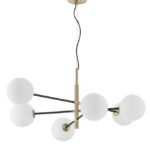 Lustra Nova Luce Vitra, culoare auriu satinat/negru mat, led G9 6x5W, cod 9143306