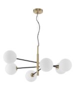 Lustra Nova Luce Vitra, culoare auriu satinat/negru mat, led G9 6x5W, cod 9143306