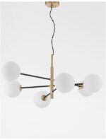 Lustra Nova Luce Vitra, culoare auriu satinat/negru mat, led G9 6x5W, cod 9143306 - imagine 4