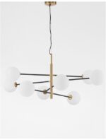 Lustra Nova Luce Vitra, culoare auriu satinat/negru mat, led G9 8x5W, cod 9143308 - imagine 3