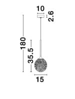 Pendul Nova Luce Mirano, culoare auriu satinat, led G9 1x5W, cod 9160211 - imagine 6