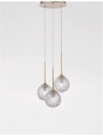 Suspensie Nova Luce Mirano, culoare auriu satinat, led G9 3x5W, cod 9160212 - imagine 3