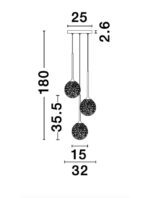 Suspensie Nova Luce Mirano, culoare auriu satinat, led G9 3x5W, cod 9160212 - imagine 6