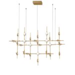 Suspensie Nova Luce Atomo, finisaj auriu satinat, 72 W, cod 9180630