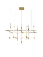 Suspensie Nova Luce Atomo, finisaj auriu satinat, 72 W, cod 9180630