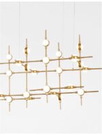 Suspensie Nova Luce Atomo, finisaj auriu satinat, 72 W, cod 9180630 - imagine 5