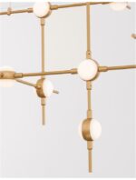 Suspensie Nova Luce Atomo, finisaj auriu satinat, 72 W, cod 9180630 - imagine 2