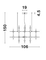 Suspensie Nova Luce Atomo, finisaj auriu satinat, 72 W, cod 9180630 - imagine 8