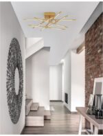 Lustra Nova Luce Raccio, culoare auriu satinat, led 48W, cod 9180713 - imagine 5