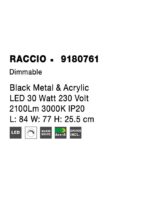 Lustra Nova Luce Raccio, finisaj negru mat, led 30W, cod 9180761 - imagine 7