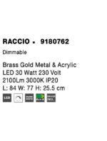 Lustra Nova Luce Raccio, culoare auriu satinat, led 30W, cod 9180762 - imagine 7