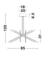 Suspensie Nova Luce Raccio, culoare auriu satinat, led 56W, cod 9180782 - imagine 10