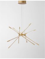Suspensie Nova Luce Raccio, culoare auriu satinat, led 56W, cod 9180782 - imagine 8
