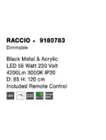 Suspensie Nova Luce Raccio, culoare negru mat, led 56W, cod 9180783 - imagine 7
