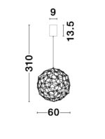 Pendul Nova Luce Sole, finisaj auriu satinat, LED 21.6 W, cod 9186001 - imagine 12