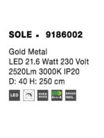 Pendul Nova Luce Sole, finisaj auriu satinat, LED 21.6 W, cod 9186002 - imagine 12