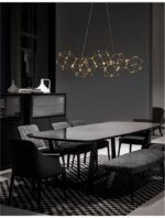 Suspensie Nova Luce Nebula, culoare auriu lucios, led 33.6W, cod 9186807 - imagine 2