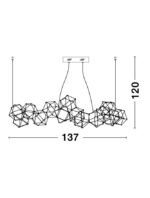 Suspensie Nova Luce Nebula, culoare auriu lucios, led 67.2W, cod 9186814 - imagine 6