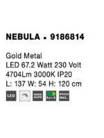 Suspensie Nova Luce Nebula, culoare auriu lucios, led 67.2W, cod 9186814 - imagine 5