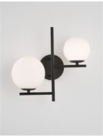 Aplica Nova Luce Impero, culoare negru/alb opal, led G9 2x5W, cod 9190421 - imagine 2