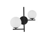Aplica Nova Luce Impero, culoare negru/alb opal, led G9 2x5W, cod 9190421