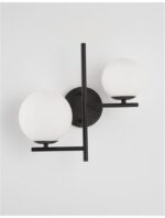 Aplica Nova Luce Impero, culoare negru/alb opal, led G9 2x5W, cod 9190421 - imagine 3