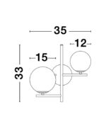 Aplica Nova Luce Impero, culoare negru/alb opal, led G9 2x5W, cod 9190421 - imagine 8