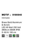 Suspensie Nova Luce Motif, finisaj auriu satinat, 40W, cod 9190640 - imagine 6