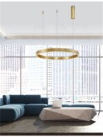 Suspensie Nova Luce Motif, finisaj auriu satinat, 48W, cod 9190648 - imagine 5