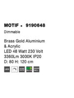 Suspensie Nova Luce Motif, finisaj auriu satinat, 48W, cod 9190648 - imagine 6