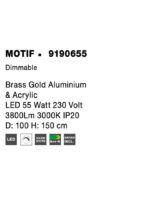 Suspensie Nova Luce Motif, finisaj auriu satinat, 55W, cod 9190655 - imagine 6