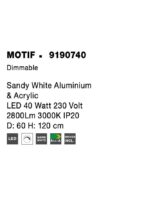 Suspensie Nova Luce Motif, finisaj alb mat, 40W, cod 9190740 - imagine 5