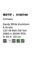 Suspensie Nova Luce Motif, alb mat, 48W, cod 9190748 - imagine 6
