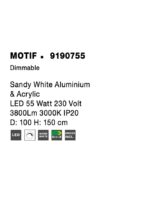Suspensie Nova Luce Motif, finisaj alb mat, 55W, cod 9190755 - imagine 6