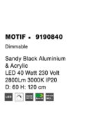 Suspensie Nova Luce Motif, finisaj negru mat, 40W, cod 9190840 - imagine 5
