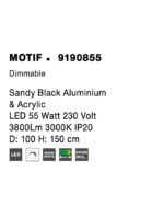 Suspensie Nova Luce Motif, finisaj negru mat, 55W, cod 9190855 - imagine 6