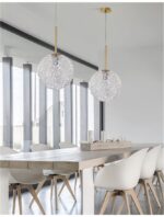 Pendul Nova Luce Mirano, culoare auriu satinat, led E27 1x12W, cod 9260211 - imagine 2