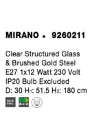 Pendul Nova Luce Mirano, culoare auriu satinat, led E27 1x12W, cod 9260211 - imagine 6