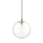 Pendul Nova Luce Mirale, cablu negru mat/glob transparent, 1x12W, cod 9416925