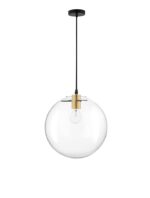 Pendul Nova Luce Mirale, cablu negru mat/glob transparent, 1x12W, cod 9416925