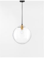 Pendul Nova Luce Mirale, cablu negru mat/glob transparent, 1x12W, cod 9416925 - imagine 5