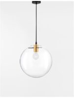 Pendul Nova Luce Mirale, cablu negru mat/glob transparent, 1x12W, cod 9416925 - imagine 4