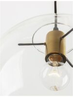 Pendul Nova Luce Mirale, cablu negru mat/glob transparent, 1x12W, cod 9416925 - imagine 2
