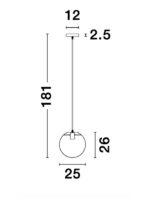 Pendul Nova Luce Mirale, cablu negru mat/glob transparent, 1x12W, cod 9416925 - imagine 8