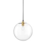 Pendul Nova Luce Mirale, cablu negru mat/glob transparent, 1x12W, cod 9416930