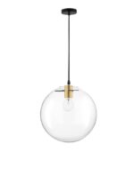 Pendul Nova Luce Mirale, cablu negru mat/glob transparent, 1x12W, cod 9416930