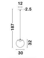 Pendul Nova Luce Mirale, cablu negru mat/glob transparent, 1x12W, cod 9416930 - imagine 7